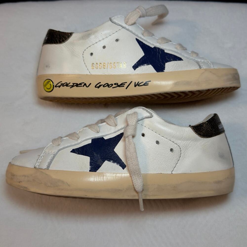 Golden Goose Superstar Young Kids White Navy Star GYF00270 EU 29 w/ Box - Picture 2 of 15